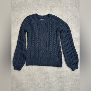 Abercrombie cable knit navy sweater